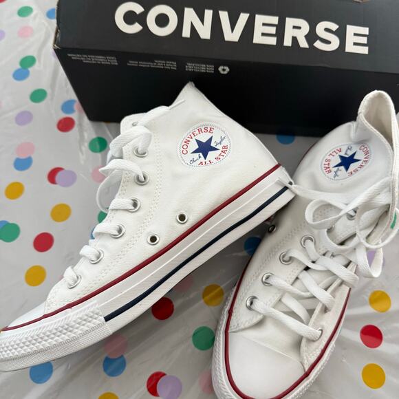 NEW IN BOX Converse Chuck Taylor High Tops – White Canvas – Women’s 7.5 - Picture 10 of 16